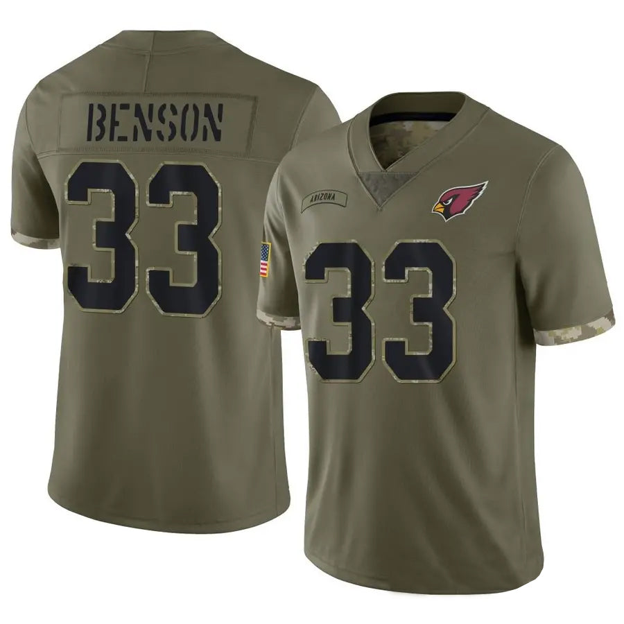 My Store  A.Cardinals #33 Trey Benson Player Olive Salute To Service Limited Game Stitched Jerseys