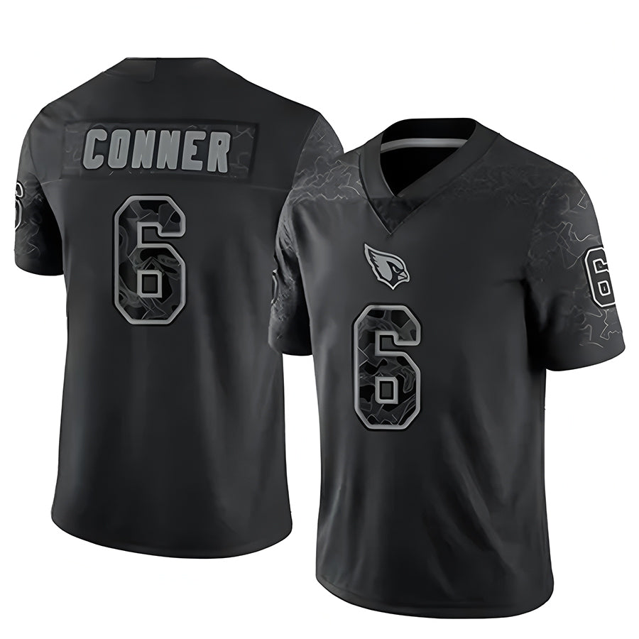 My Store A.Cardinals #6 James Conner Player Black RFLCTV Limited Football Jerseys