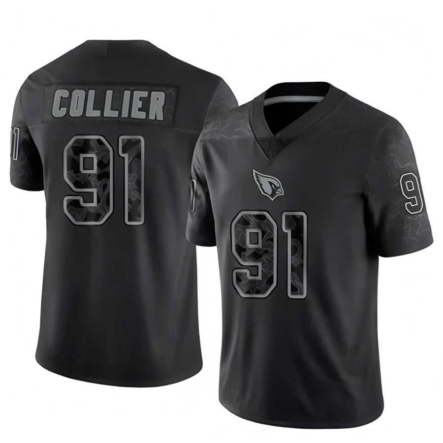 My Store A.Cardinals #91 L.J. Collier Player Black RFLCTV Limited Stitched Jerseys