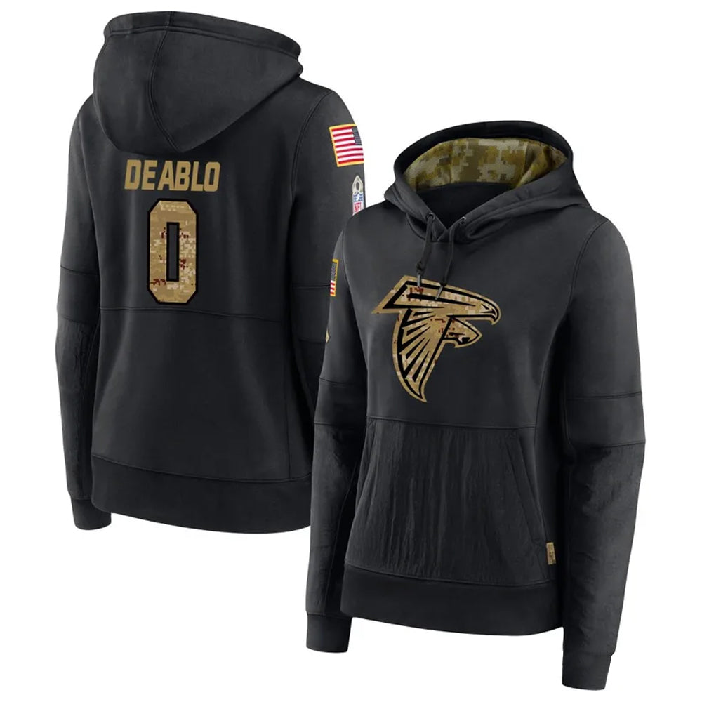 My Store A.Falcons #0 Divine Deablo Player Black Salute to Service Hoodies Stitched Jerseys