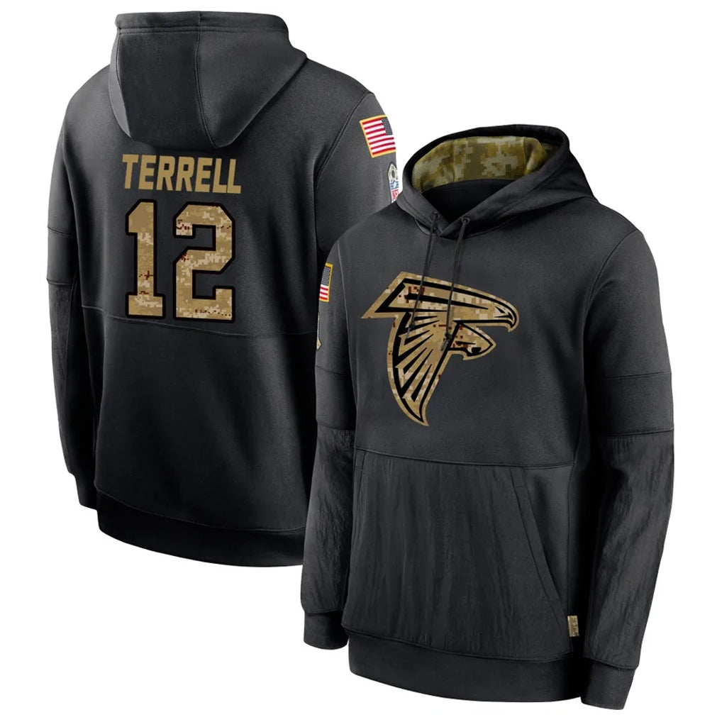 My Store A.Falcons #12 Avieon Terrell Player Black Salute to Service Limited Black Hoodie Stitched Jerseys