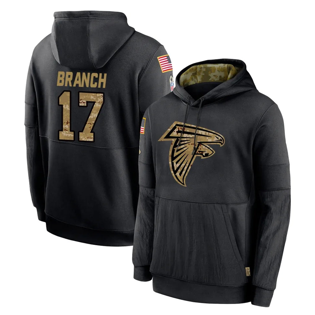 My Store A.Falcons #17 Zachariah Branch Player Black Salute to Service Limited Black Hoodie Stitched Jerseys