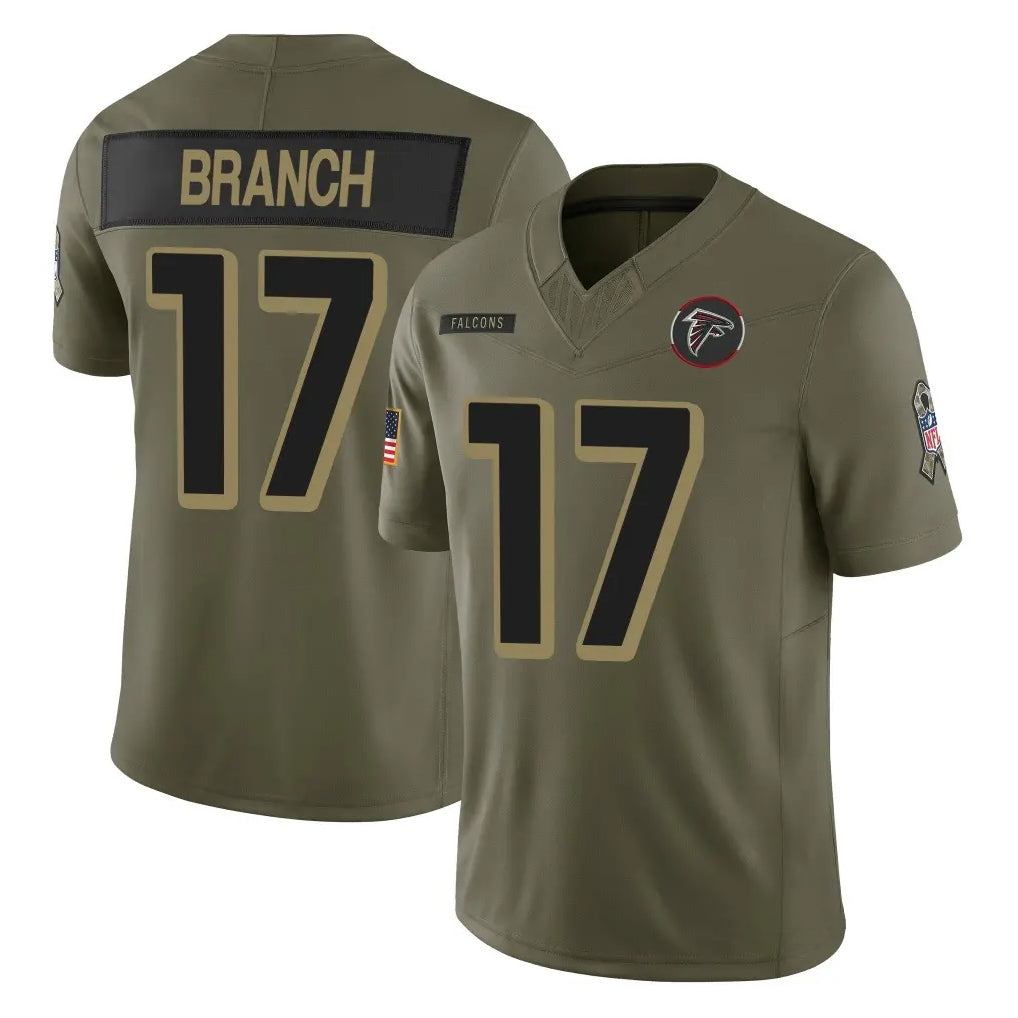 My Store A.Falcons #17 Zachariah Branch Player Olive Salute To Service Limited Home Game Stitched Jerseys