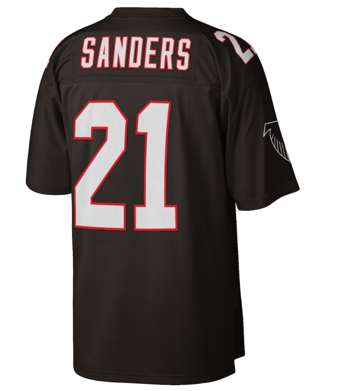 My Store A.Falcons #21 Deion Sanders Mitchell & Ness Black Big & Tall 1992 Retired Player Replica Stitched Jerseys