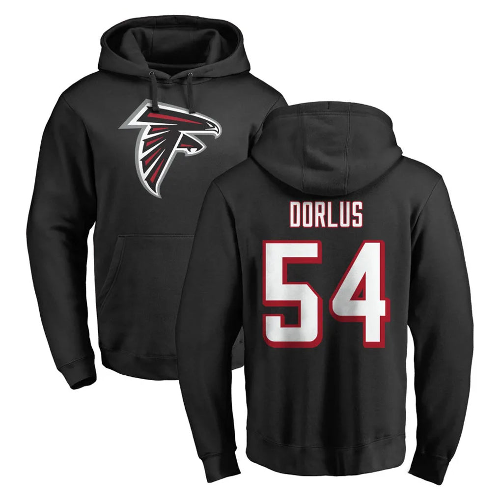 My Store A.Falcons #54 Brandon Dorlus Player Black LOGO Pullover Hoodies Home Game Stitched Jerseys