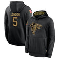 My Store A.Falcons #5 Drake London Player Black Salute to Service Pullover Hoodies Stitched Jerseys