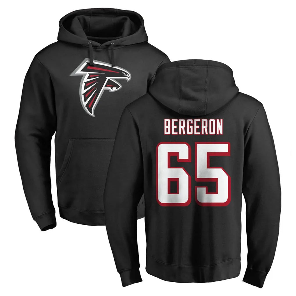 My Store A.Falcons #65 Matthew Bergeron Player Black LOGO Pullover Hoodies Home Game Stitched Jerseys
