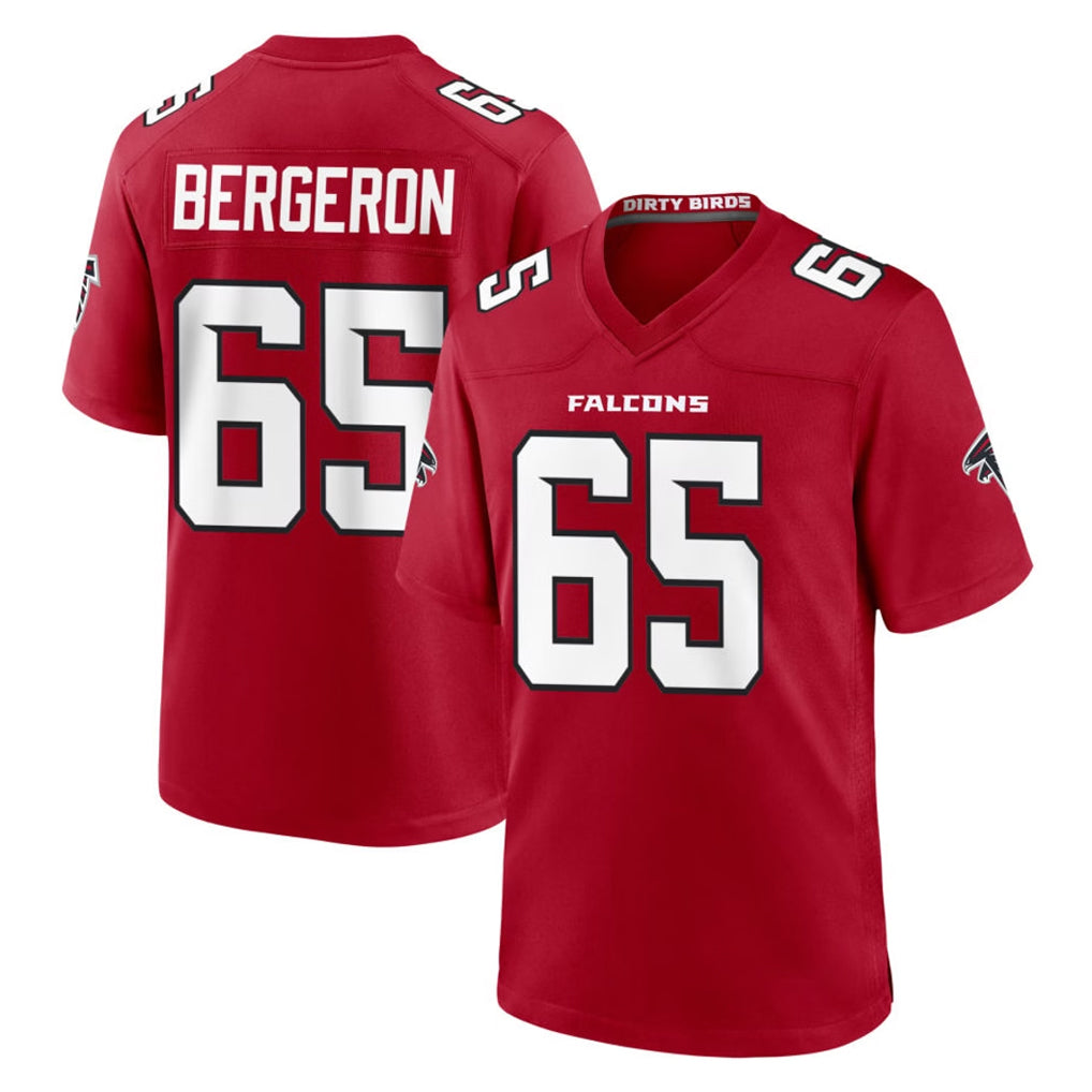 My Store A.Falcons #65 Matthew Bergeron Player Red Team Color Home Game Stitched Jerseys