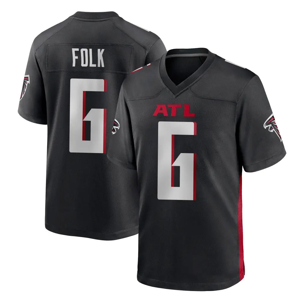 My Store A.Falcons #6 Nick Folk Player Black Home Game Stitched Jerseys