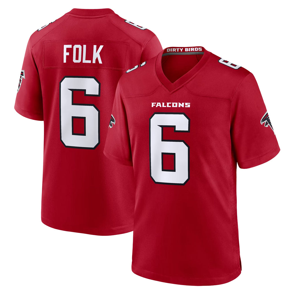 My Store A.Falcons #6 Nick Folk Player Red Team Color Home Game Stitched Jerseys