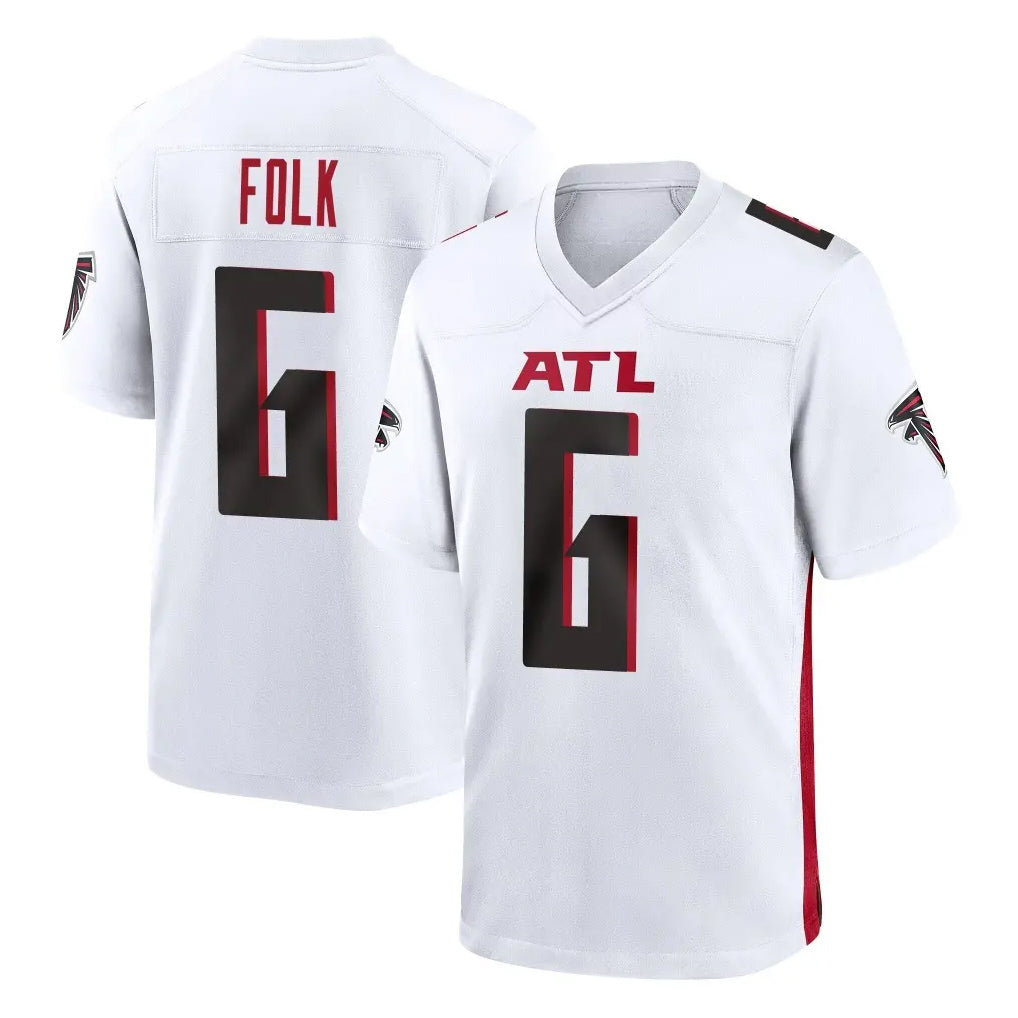 My Store A.Falcons #6 Nick Folk Player White Home Game Stitched Jerseys