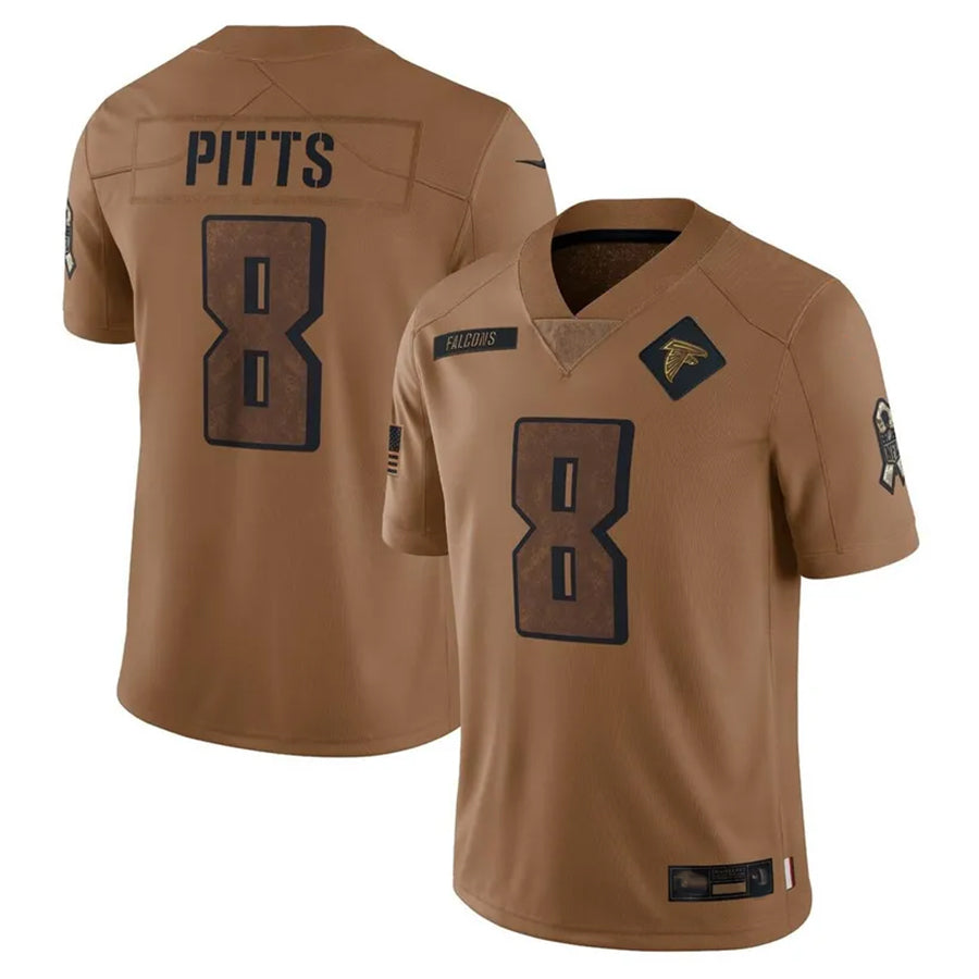 My Store A.Falcons #8 Kyle Pitts Sr. Player Brown Salute To Service Limited Stitched Jerseys