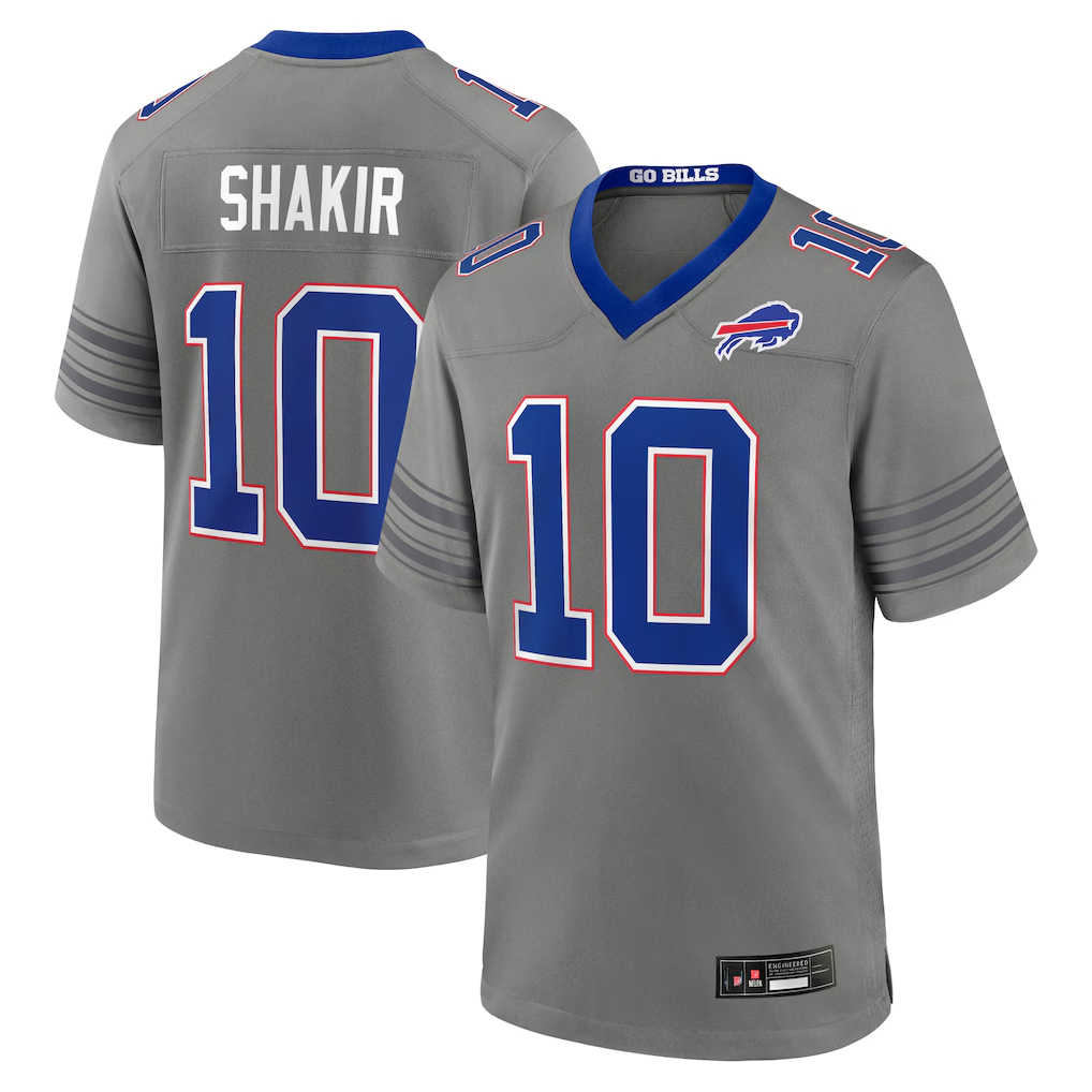 My Store B.Bills #10 Khalil Shakir Gray Nickel City Game Stitched Jerseys
