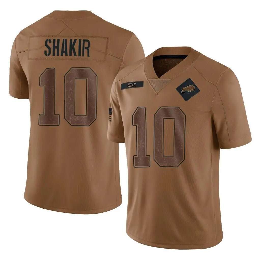 My Store B.Bills #10 Khalil Shakir Player Brown Salute To Service Limited Stitched Jerseys