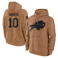 My Store B.Bills #10 Khalil Shakir Player Brown Salute to Service Hoodies Stitched Jerseys