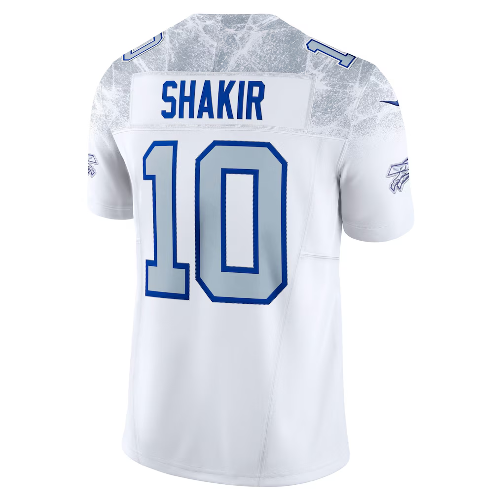 My Store B.Bills #10 Khalil Shakir White 2025 Rivalries Collection Stitched Limited Jerseys