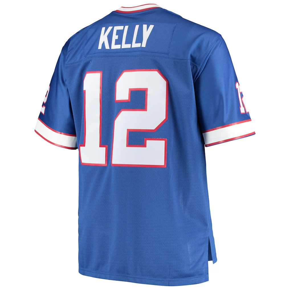 My Store B.Bills #12 Jim Kelly Mitchell & Ness Royal Big & Tall 1990 Retired Player Replica Stitched Jerseys