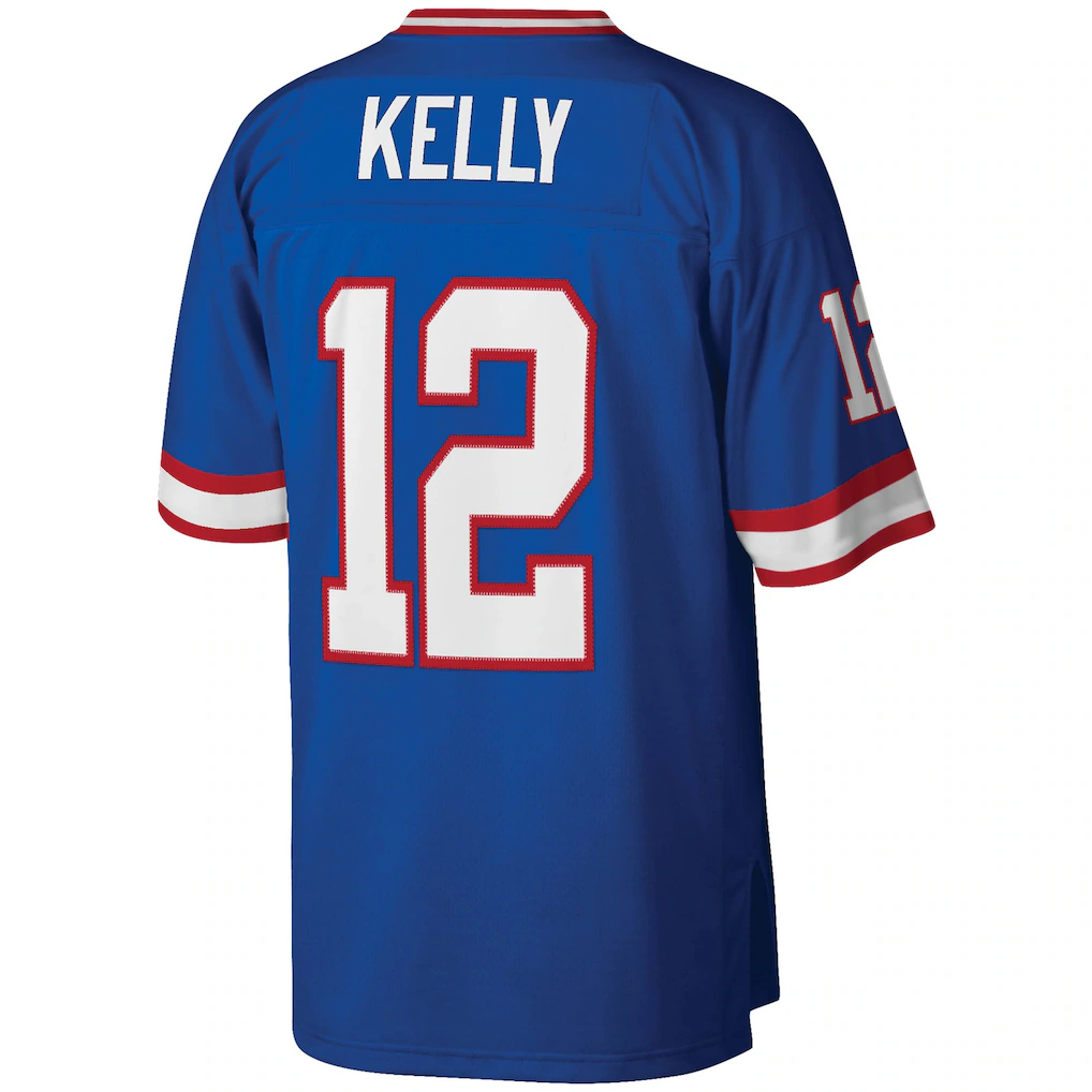 My Store B.Bills #12 Jim Kelly Mitchell & Ness Royal Legacy Replica Puhic Stitched Jerseys