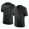 My Store B.Bills #12 Jim Kelly Player Black RFLCTV Limited Stitched Jerseys