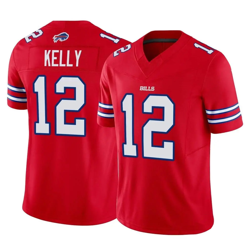 My Store B.Bills #12 Jim Kelly Player Red Vapor F.U.S.E. Jersey Limited Home Game Stitched Jerseys