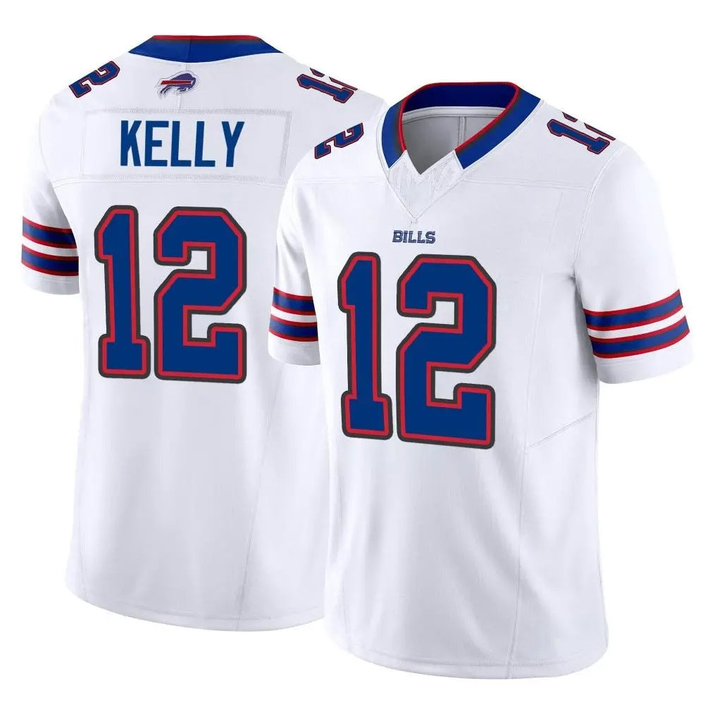 My Store B.Bills #12 Jim Kelly Player White Vapor F.U.S.E. Limited Stitched Jerseys