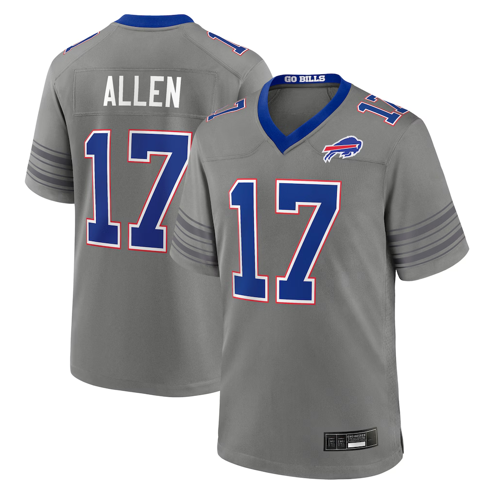 My Store B.Bills #17 Josh Allen Gray Nickel City Game Stitched Jerseys