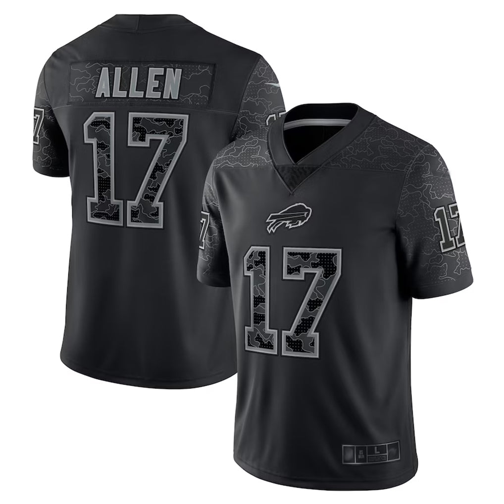 My Store B.Bills #17 Josh Allen Player Black RFLCTV Limited Stitched Jerseys