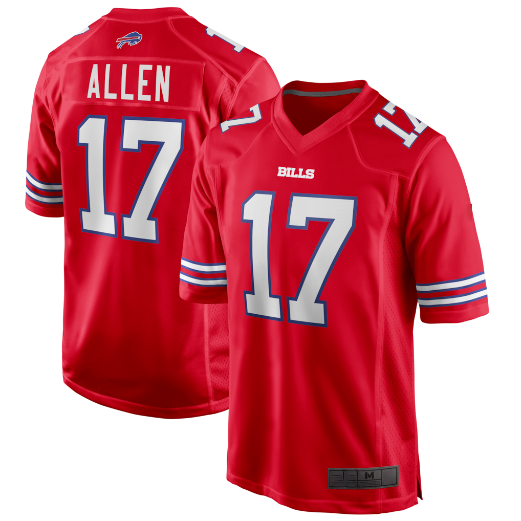 My Store B.Bills #17 Josh Allen Red Alternate Game Stitched Jerseys