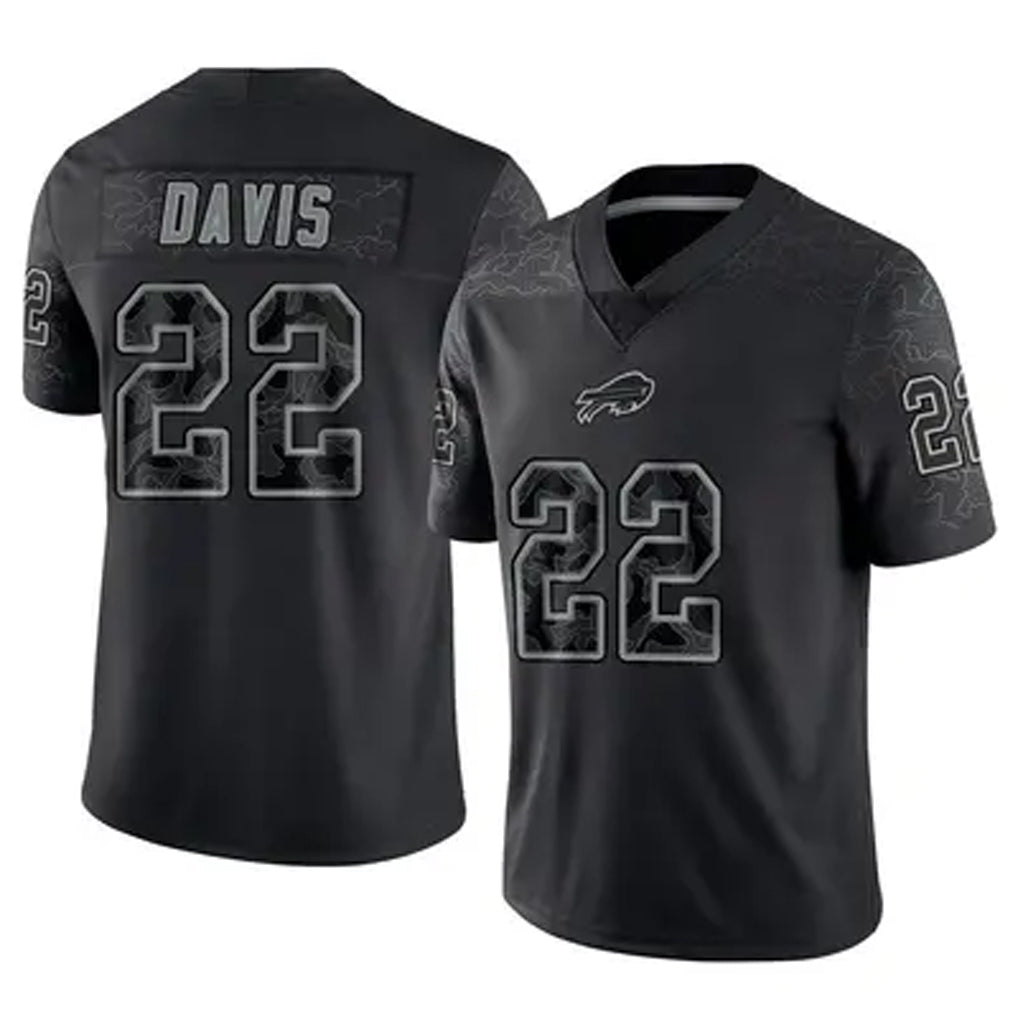 My Store B.Bills #22 Ray Davis Player Black RFLCTV Limited Stitched Jerseys