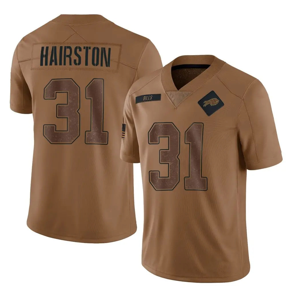 My Store B.Bills #31 Maxwell Hairston Player Brown Salute To Service Limited Stitched Jerseys