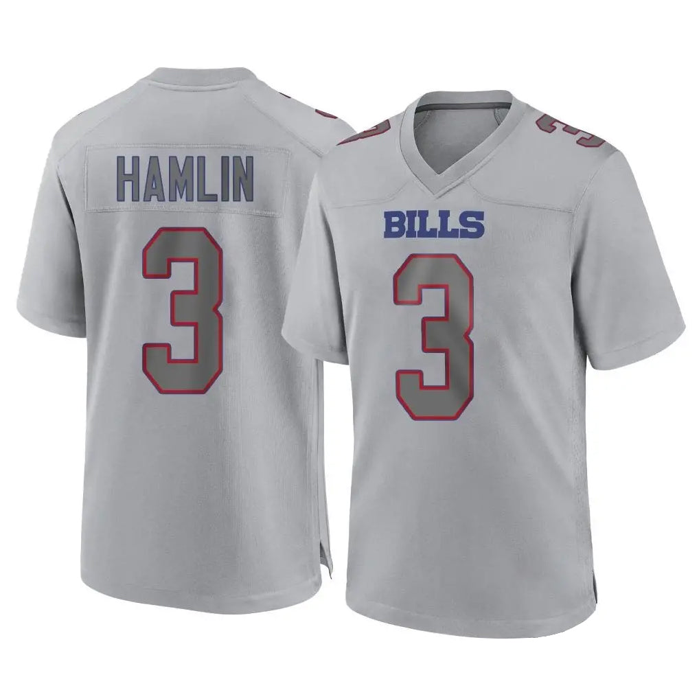My Store B.Bills #3 Damar Hamlin Player Gray Home Game Stitched Jerseys