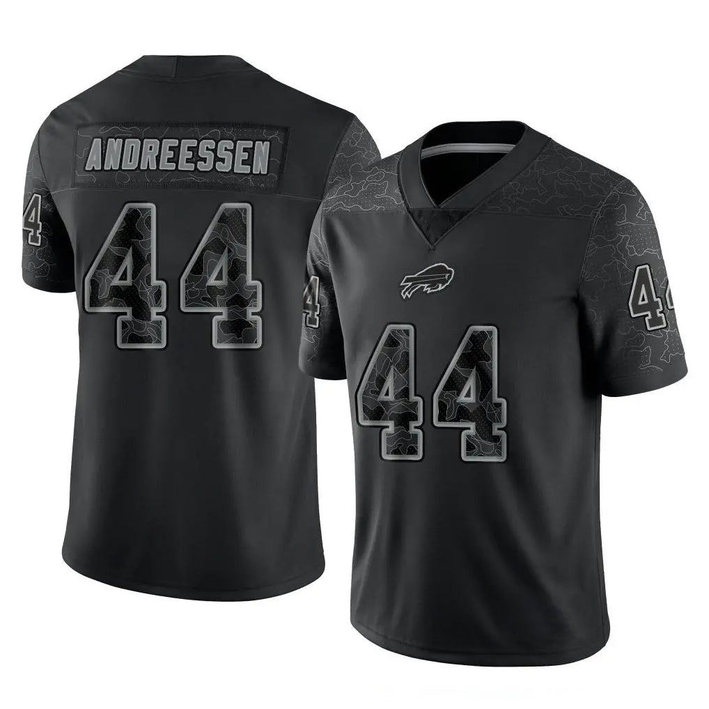My Store B.Bills #44 Joe Andreessen Player Black RFLCTV Limited Stitched Jerseys