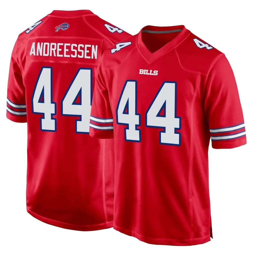 My Store B.Bills #44 Joe Andreessen Player Red Home Game Stitched Jerseys
