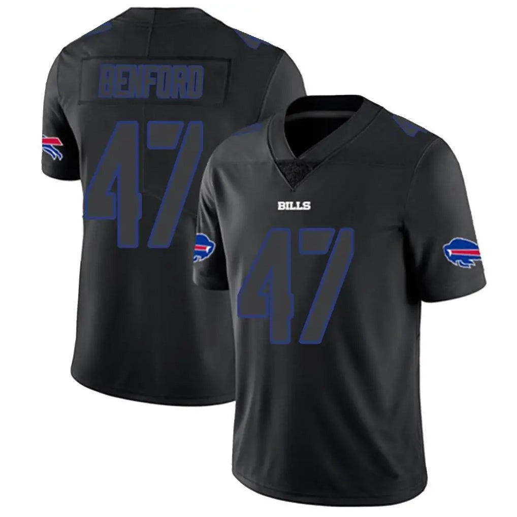 My Store B.Bills #47 Christian Benford Player Black Impact Limited Stitched Jerseys