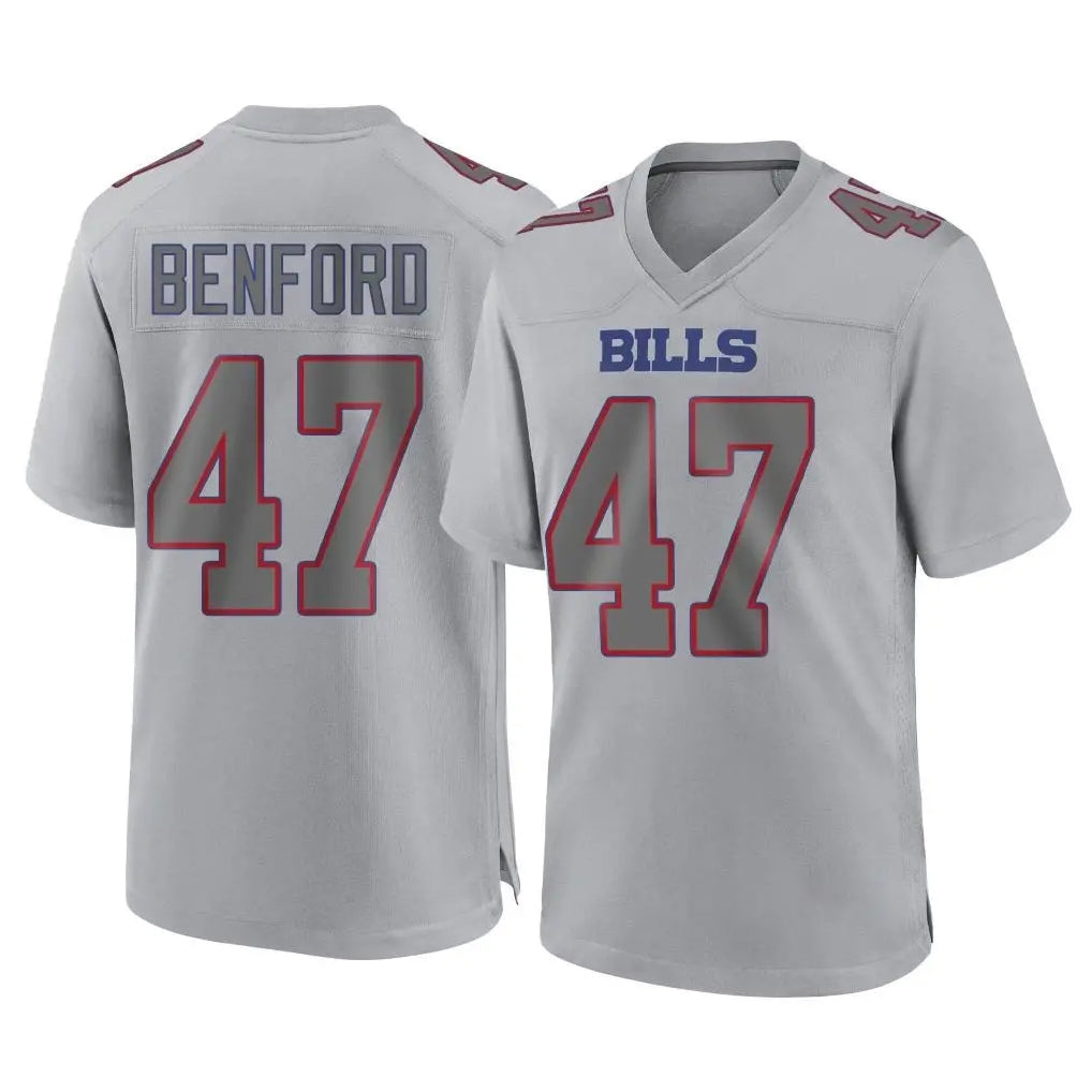 My Store B.Bills #47 Christian Benford Player Gray Fashion Home Game Stitched Jerseys