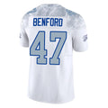My Store B.Bills #47 Christian Benford Player White Rivalries Collection Limited Home Game Stitched Jerseys