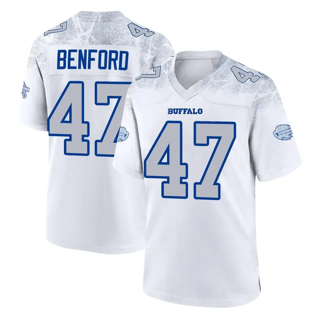 My Store B.Bills #47 Christian Benford Player White Rivalries Collection Limited Stitched Jerseys