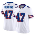 My Store B.Bills #47 Christian Benford Player White Vapor F.U.S.E. Limited Home Game Stitched Jerseys