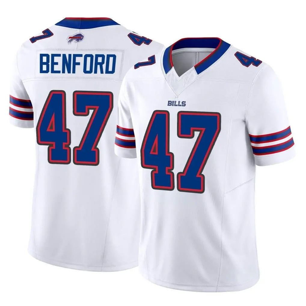 My Store B.Bills #47 Christian Benford Player White Vapor F.U.S.E. Limited Home Game Stitched Jerseys