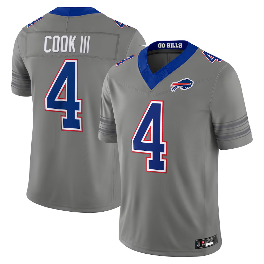 My Store B.Bills #4 James Cook III Gray Nickel City Vapor F.U.S.E. Limited Stitched Jerseys