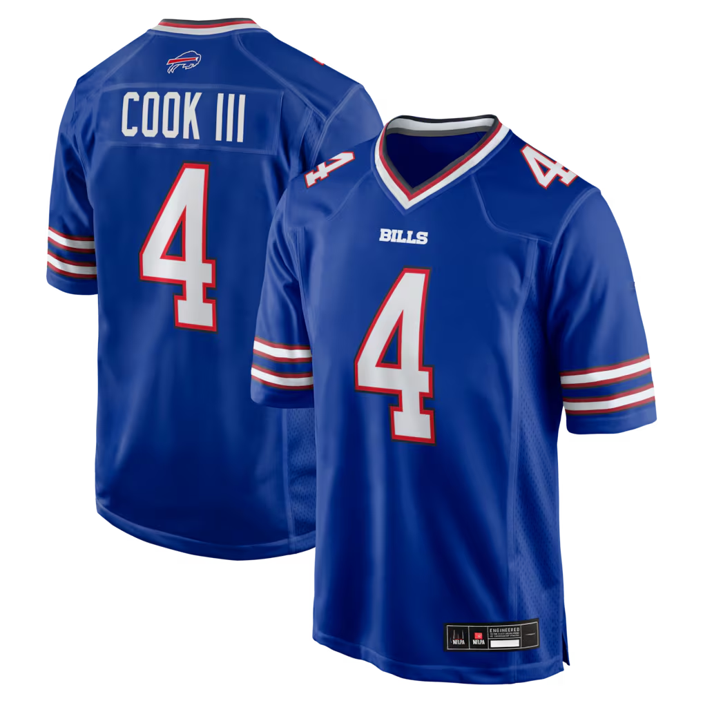 My Store B.Bills #4 James Cook III Royal Team Game Stitched Jerseys