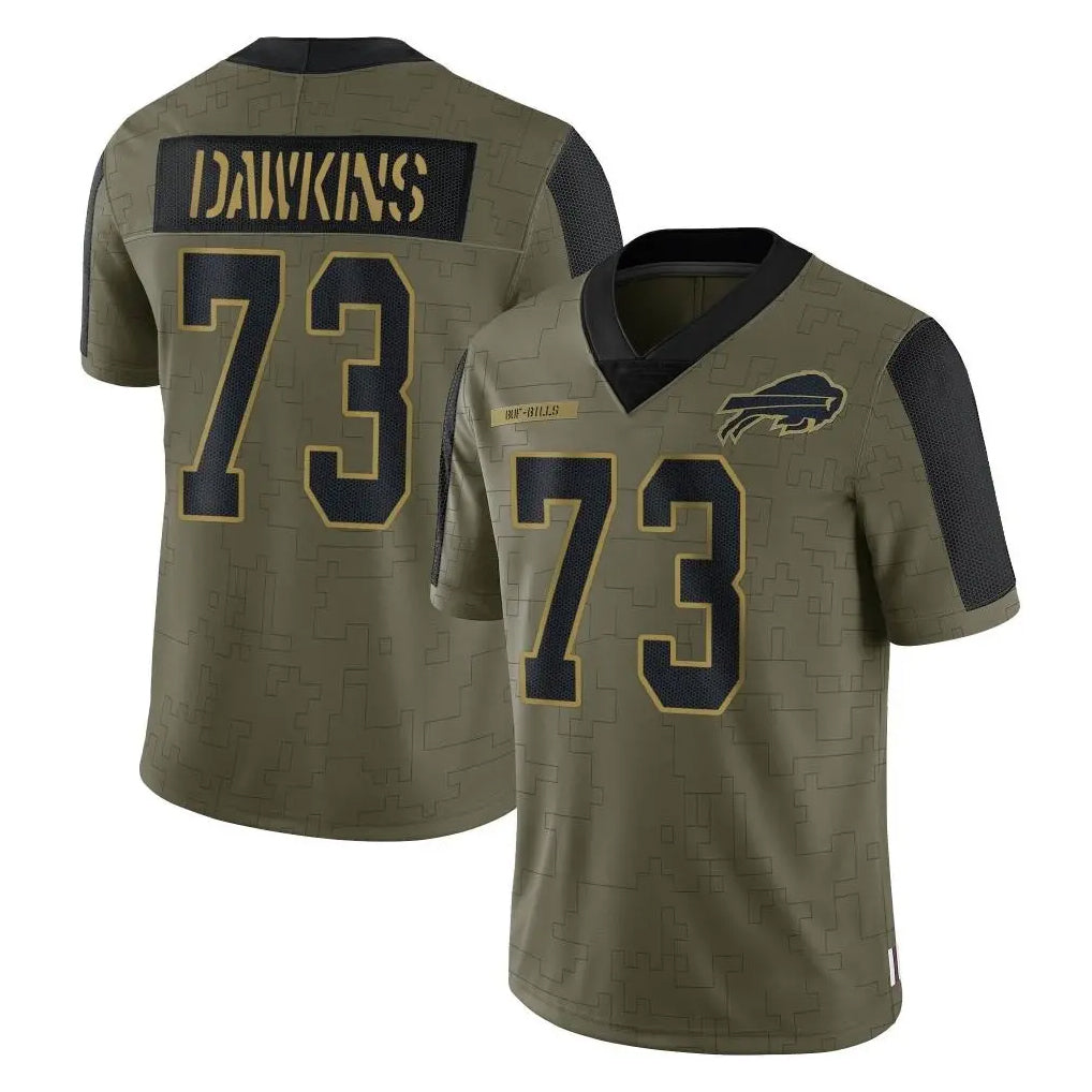 My Store B.Bills #73 Dion Dawkins Player Olive Salute To Service Limited Home Stitched Jerseys