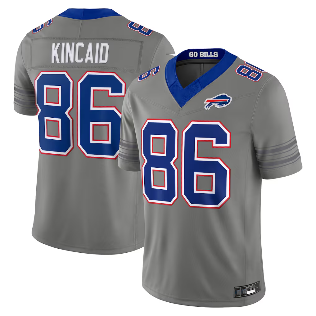 My Store B.Bills #86  Dalton Kincaid Gray Nickel City Vapor F.U.S.E. Stitched Limited Stitched Jerseys