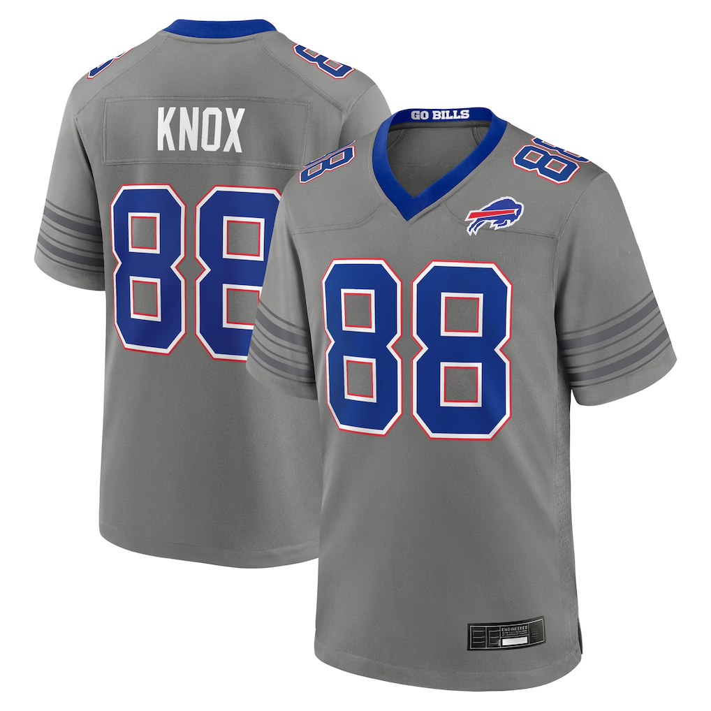 My Store B.Bills #88 Dawson Knox Gray Nickel City Game Stitched Jerseys