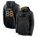 My Store B.Bills #88 Dawson Knox Player Black Salute to Service Hoodies Hame Stitched Jerseys