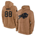 My Store B.Bills #88 Dawson Knox Player Brown Salute to Service Hoodies Stitched Jerseys