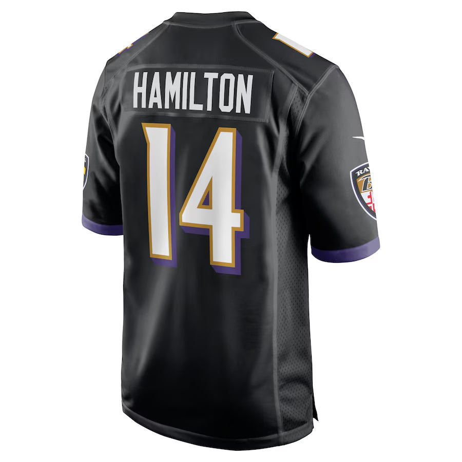 My Store B.Ravens #14 Kyle Hamilton Player Black Alternate Home Game Stitched Jerseys