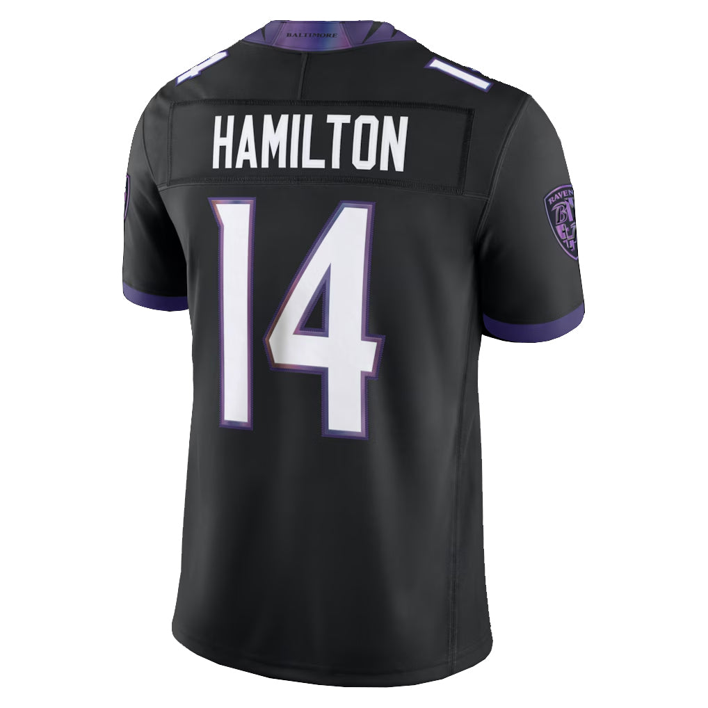 My Store B.Ravens #14 Kyle Hamilton Player Black Limited Elite Home Game Stitched Jerseys