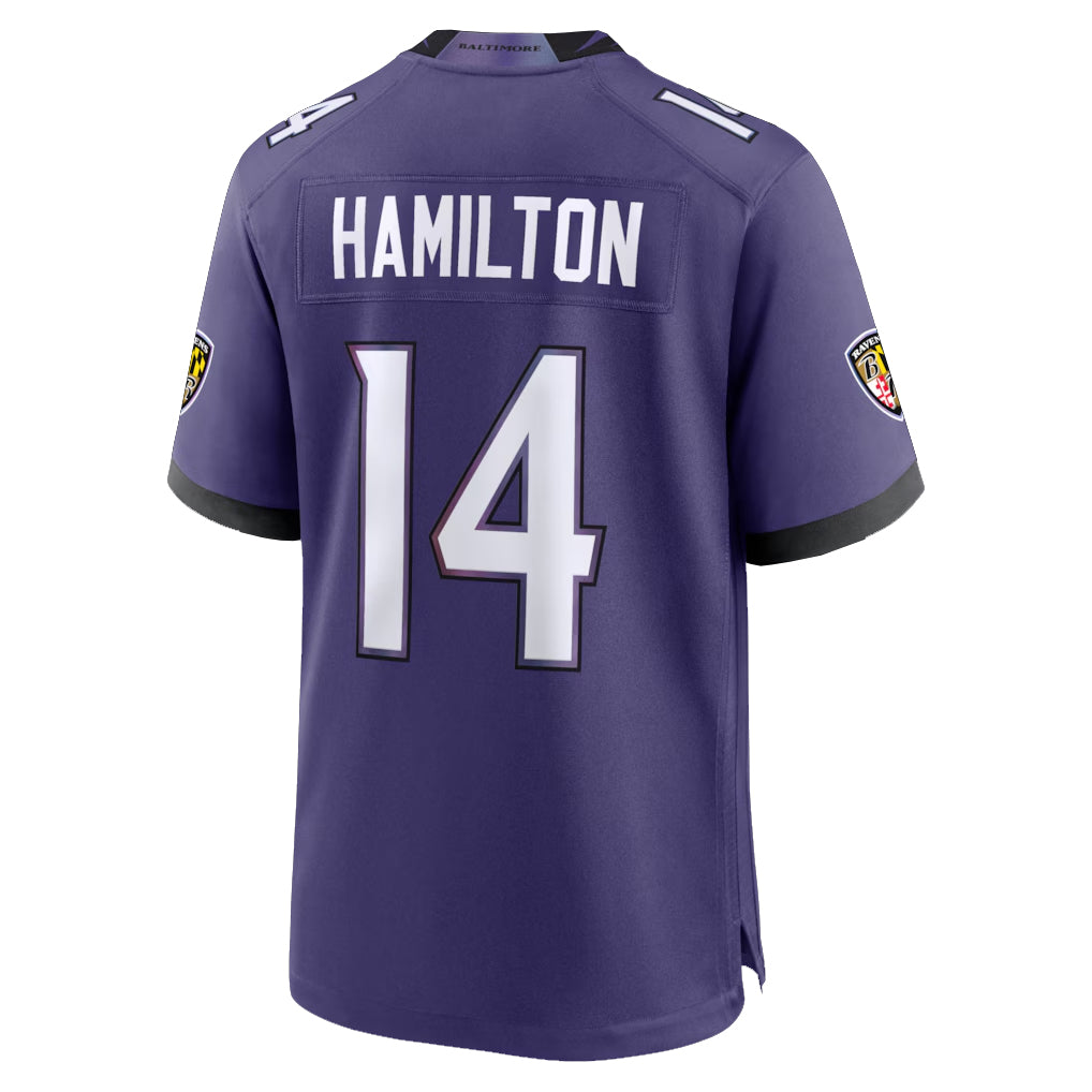 My Store B.Ravens #14 Kyle Hamilton Player Purple Home Game Stitched Jerseys