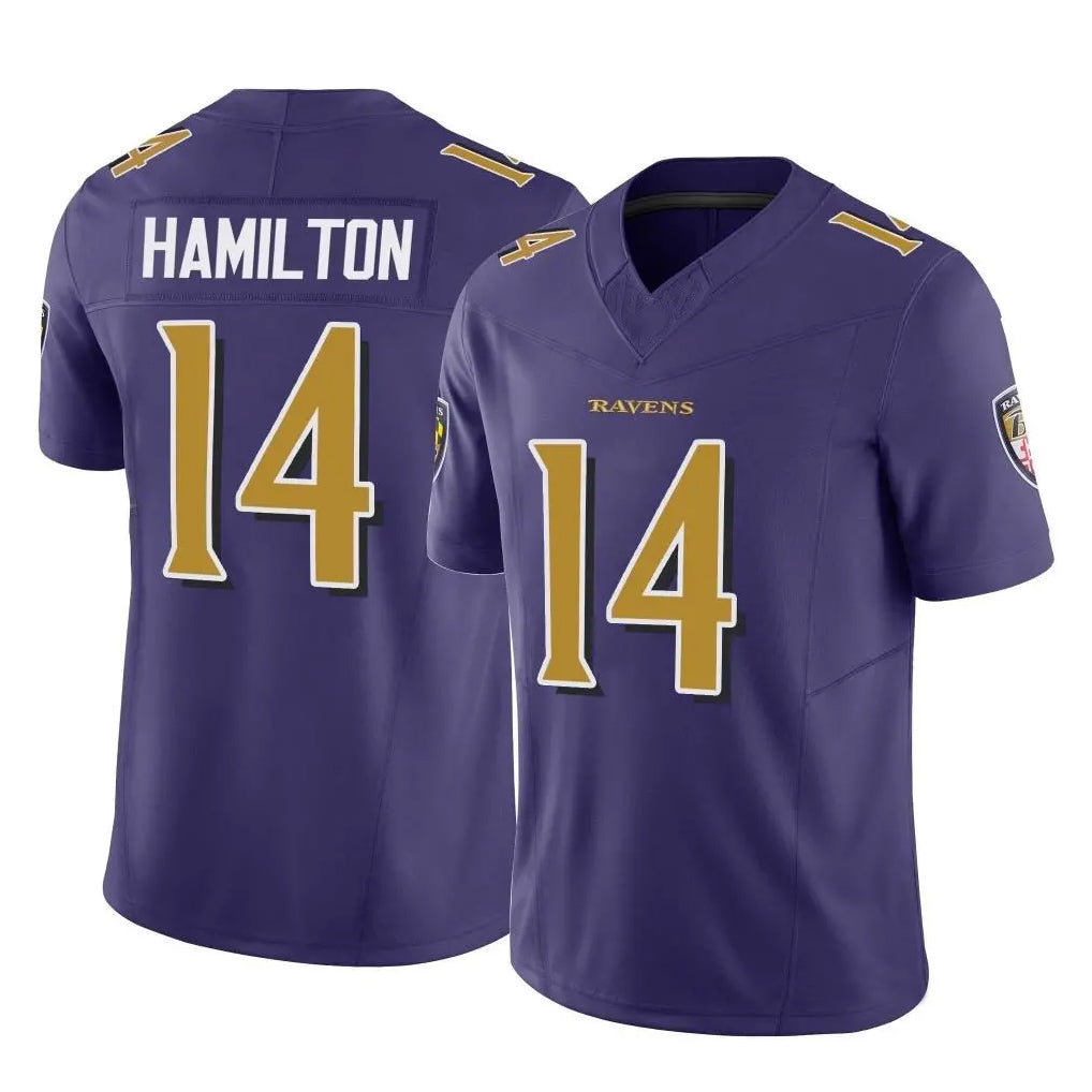 My Store B.Ravens #14 Kyle Hamilton Player Purple Vapor F.U.S.E. Limited Home Game Stitched Jerseys
